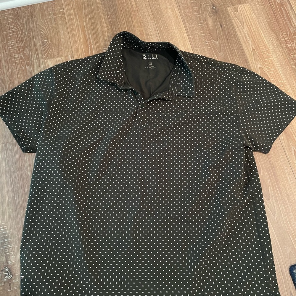 Men’s BYLT polo green polka dot